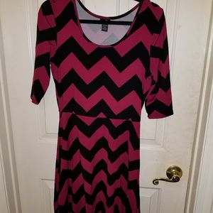 Fit and flare chevron dress
